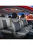 fiat Stilo Deri Detaylı Süet Oto Koltuk Kılıfı Ön Arka Set Premium Tasarım Gri Siyah Fs 1