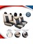 Nissan Skystar Deri Detaylı Süet Oto Koltuk Kılıfı Ön Arka Set Premium Tasarım Bej Siyah Fs 2