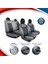 Nissan Skystar Deri Detaylı Süet Oto Koltuk Kılıfı Ön Arka Set Premium Tasarım Gri Siyah Fs 2