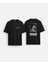Mustafa Kemal Atatürk Baskılı Oversize Kalıp Bisiklet Yaka Siyah Tişört T-Shirt 1
