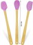 Indigo 3'lü Pembe Bambu Silikon Spatula Seti Uzun 26 cm 3
