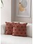 Home Ikili Dekoratif Puantiye Keten Kumaşlı Kırlent Kılıfı 43X43 Kiremit 2