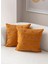 Home Ikili Dekoratif Puantiye Keten Kumaşlı Kırlent Kılıfı 43X43 Hardal 2