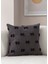 Home Tekli Dekoratif Puantiye Keten Kumaşlı Kırlent Kılıfı 43X43 Siyah 3