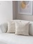 Home Ikili Dekoratif Puantiye Keten Kumaşlı Kırlent Kılıfı 43X43 Krem 1