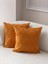 Home Ikili Dekoratif Puantiye Keten Kumaşlı Kırlent Kılıfı 43X43 Hardal 2