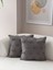 Home Ikili Dekoratif Puantiye Keten Kumaşlı Kırlent Kılıfı 43X43 Gri 2