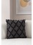 Home Tekli Dekoratif Puantiye Keten Kumaşlı Kırlent Kılıfı 43X43 Siyah 1