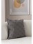 Home Tekli Dekoratif Puantiye Keten Kumaşlı Kırlent Kılıfı 43X43 Gri 2