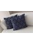 Home Ikili Dekoratif Puantiye Keten Kumaşlı Kırlent Kılıfı 43X43 Lacivert 3