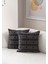 Home Ikili Dekoratif Puantiye Keten Kumaşlı Kırlent Kılıfı 43X43 Siyah 2