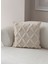 Home Tekli Dekoratif Puantiye Keten Kumaşlı Kırlent Kılıfı 43X43 Krem 1