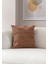 Home Tekli Dekoratif Puantiye Keten Kumaşlı Kırlent Kılıfı 43X43 Kahverengi 1