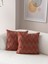 Home Ikili Dekoratif Puantiye Keten Kumaşlı Kırlent Kılıfı 43X43 Kiremit 1