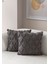 Home Ikili Dekoratif Puantiye Keten Kumaşlı Kırlent Kılıfı 43X43 Gri 1
