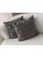Home Ikili Dekoratif Puantiye Keten Kumaşlı Kırlent Kılıfı 43X43 Gri 3