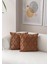 Home Ikili Dekoratif Puantiye Keten Kumaşlı Kırlent Kılıfı 43X43 Kahverengi 1
