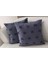 Home Ikili Dekoratif Puantiye Keten Kumaşlı Kırlent Kılıfı 43X43 Lacivert 3