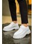 SHO2404 Bağcıklı Yüksek Taban Cbt Castle Erkek Ayakkabı Loafer Beyaz 2