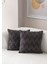 Home Ikili Dekoratif Puantiye Keten Kumaşlı Kırlent Kılıfı 43X43 Siyah 1