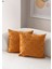 Home Ikili Dekoratif Puantiye Keten Kumaşlı Kırlent Kılıfı 43X43 Hardal 2