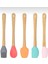 5'li Renkli Ahşap Saplı Silikon Uçlu Spatula Fırçalı Kaşık Seti -Yemek Hazırlık Seti 21 cm 1