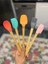 5'li Renkli Ahşap Saplı Silikon Uçlu Spatula Fırçalı Kaşık Seti -Yemek Hazırlık Seti 21 cm 2