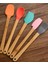 5'li Renkli Ahşap Saplı Silikon Uçlu Spatula Fırçalı Kaşık Seti -Yemek Hazırlık Seti 21 cm 4