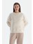 Ekru Kadın Modal Biye Detaylı Sweatshırt 1