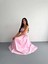 Traplez Pileli Elbise Pembe 3