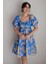 2351 Kloş Poplin Elbise D.mavi 1
