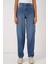 6689 Yüksek Bel Baggy Kot Pantolon Lacivert 4