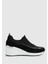 Siyah Deri Kadın Sneaker 1