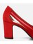 01AYH308800A750 KADIN Süet Kırmızı Transparan Kalın Topuklu Stiletto 5