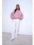 3'lü Paket Bisiklet Yaka Içi Polar Oversize Hoodie Sweatshirt/ Siyah-Beyaz-Pembe 5