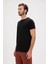Solid T-Shirt Siyah Basic Erkek Tişört 2