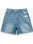 Pamuklu Relax Fit Düğmeli Cepli Denim Şort 4