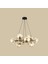 Sekizli Yuvarlak Camlı Avize Siyah-Gold (70 x 75 cm ) ve Camlı Sarkıt Avize 1