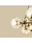 Sekizli Yuvarlak Camlı Avize Siyah-Gold (70 x 75 cm ) ve Camlı Sarkıt Avize 2