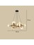 Sekizli Yuvarlak Camlı Avize Siyah-Gold (70 x 75 cm ) ve Camlı Sarkıt Avize 4