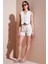 Pamuk ve Keten Karışımlı Slim Fit Yelek Şort Takım Bayan Takım 5866118 2