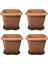 4 Adet Plastik 44 Litre Kare Büyük Boy Bahçe Balkon Salon Çiçek Yada Ağaç Saksı 44*44*41 cm Tabaklı 1