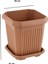 4 Adet Plastik 44 Litre Kare Büyük Boy Bahçe Balkon Salon Çiçek Yada Ağaç Saksı 44*44*41 cm Tabaklı 2