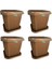 4 Adet Plastik 126 Litre Kare Büyük Boy Bahçe Balkon Salon Çiçek Yada Ağaç Saksı 64*64*56 cm Tabaklı 1