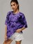 Unisex Oversize Batik Yıkamalı Mor Tişört 1
