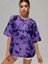 Unisex Oversize Batik Yıkamalı Mor Tişört 5