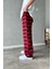 Unisex Oversize Ekose Desen Basic Baggy Eşofman Altı 4