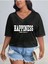 Kadın / Kız V Yaka Düz & Baskılı Siyah / Beyaz Oversize T-Shirt Salaş Boyfirend 3