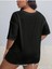 Kadın / Kız V Yaka Düz & Baskılı Siyah / Beyaz Oversize T-Shirt Salaş Boyfirend 2