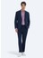 Lacivert Düz Modern Fit %100 Keten Takım Elbise 2